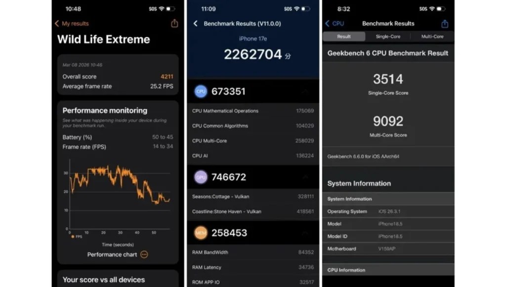 iPhone 17e  Benchmark